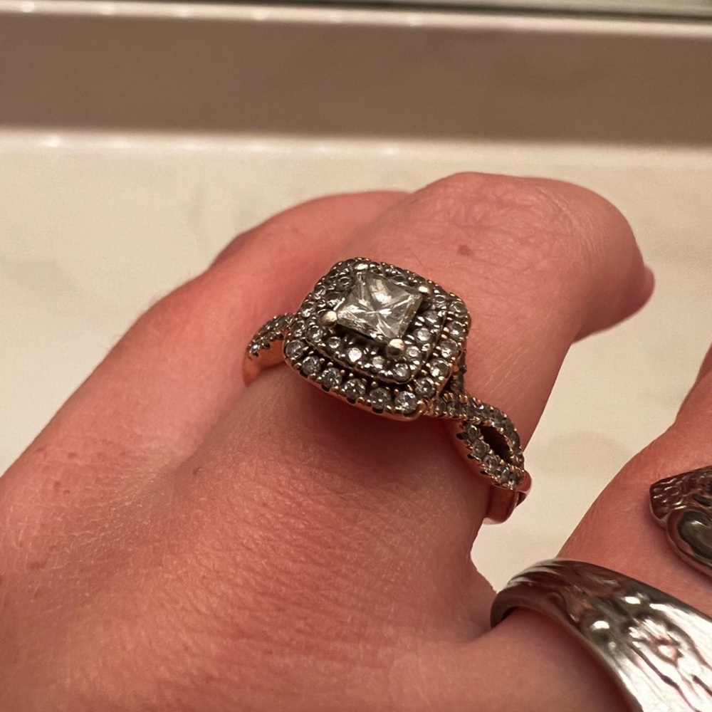 Rose gold and diamond ring